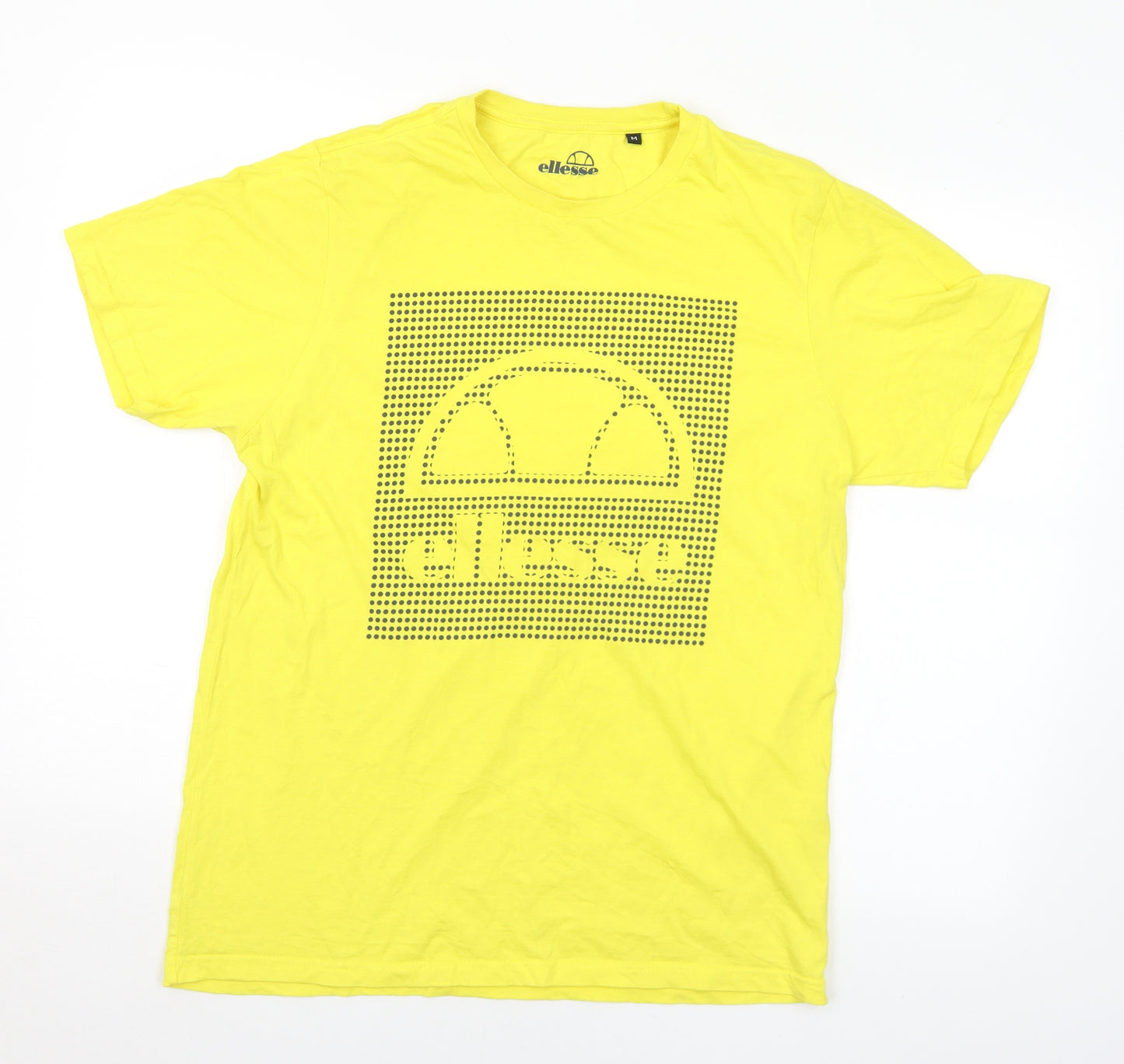 ellesse Mens Yellow  Cotton  T-Shirt Size M Crew Neck  - Logo