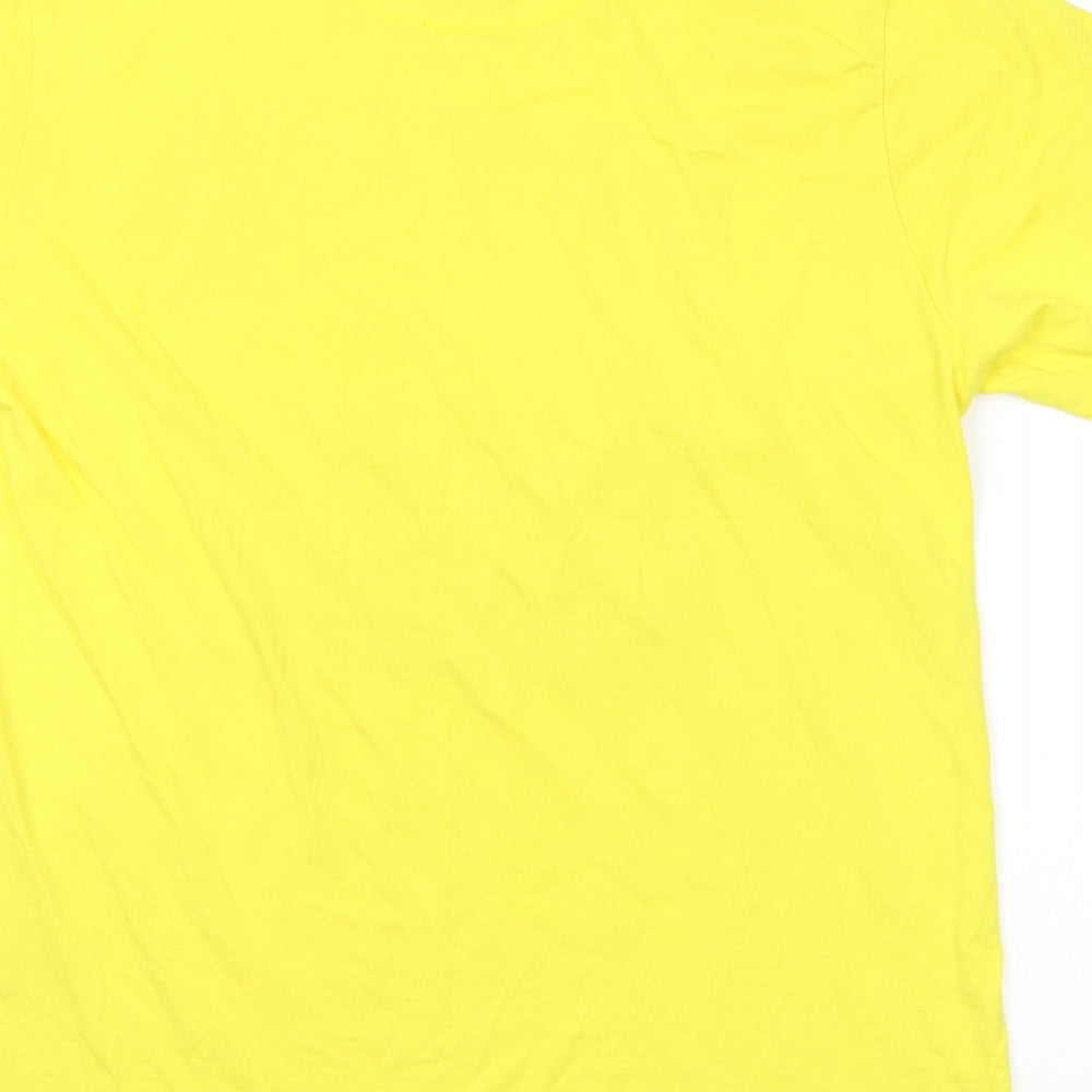 ellesse Mens Yellow  Cotton  T-Shirt Size M Crew Neck  - Logo