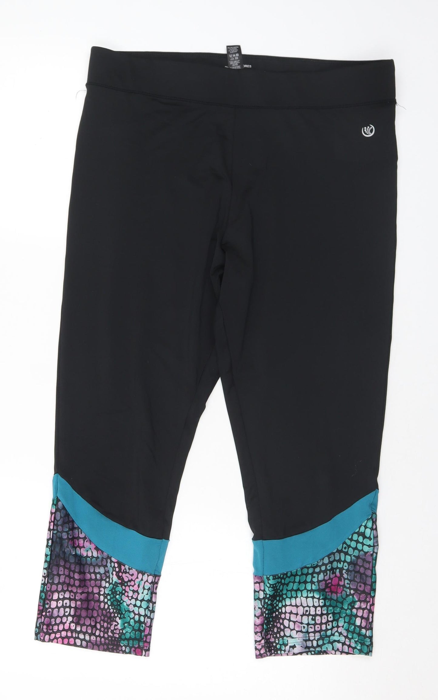 Dunnes Stores Womens Multicoloured Geometric Polyester Cropped Leggings Size 18 L23 in Regular