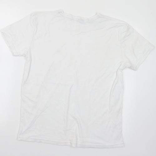 Tommy Hilfiger Mens White  Cotton  T-Shirt Size XL Crew Neck