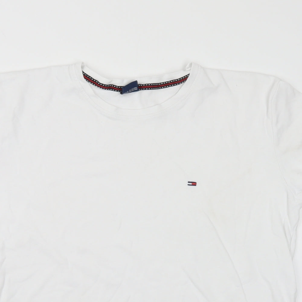 Tommy Hilfiger Mens White  Cotton  T-Shirt Size XL Crew Neck