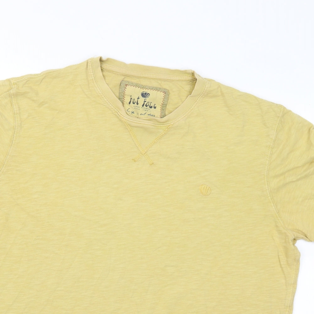 Fat Face  Mens Yellow  Cotton  T-Shirt Size L Crew Neck