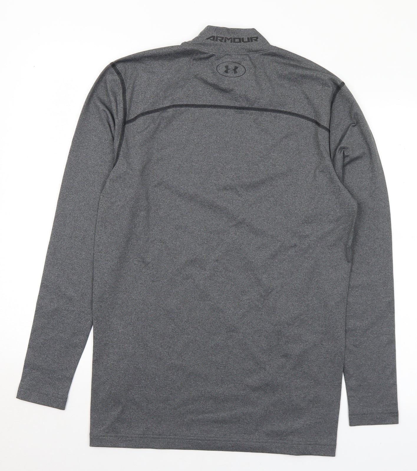 Under Amour Mens Grey  Polyester Basic T-Shirt Size XL Mock Neck