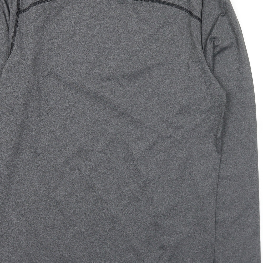 Under Amour Mens Grey  Polyester Basic T-Shirt Size XL Mock Neck