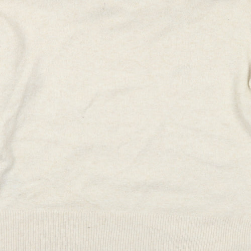 VERO MODA Womens Ivory Collared  Polyester Pullover Jumper Size M