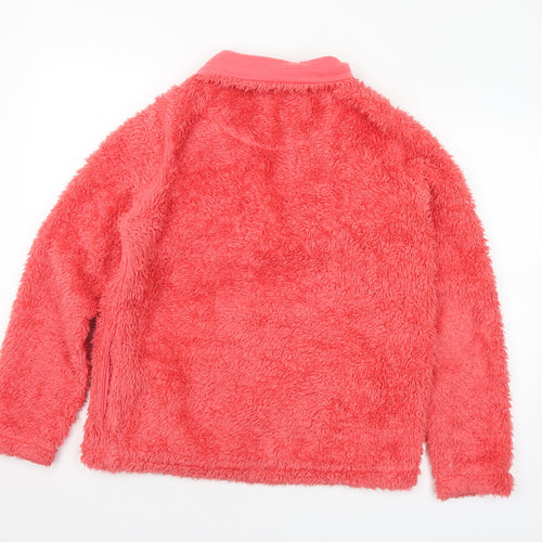 Peacocks Womens Pink Collared  Polyester Pullover Jumper Size 14