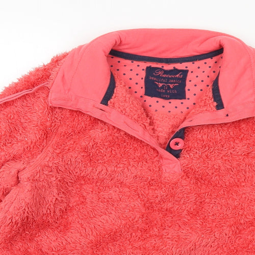 Peacocks Womens Pink Collared  Polyester Pullover Jumper Size 14