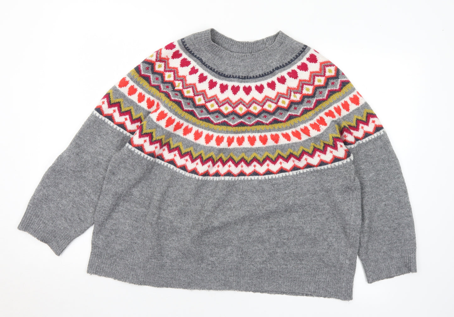 TU Womens Multicoloured Mock Neck Geometric Acrylic Pullover Jumper Size 14