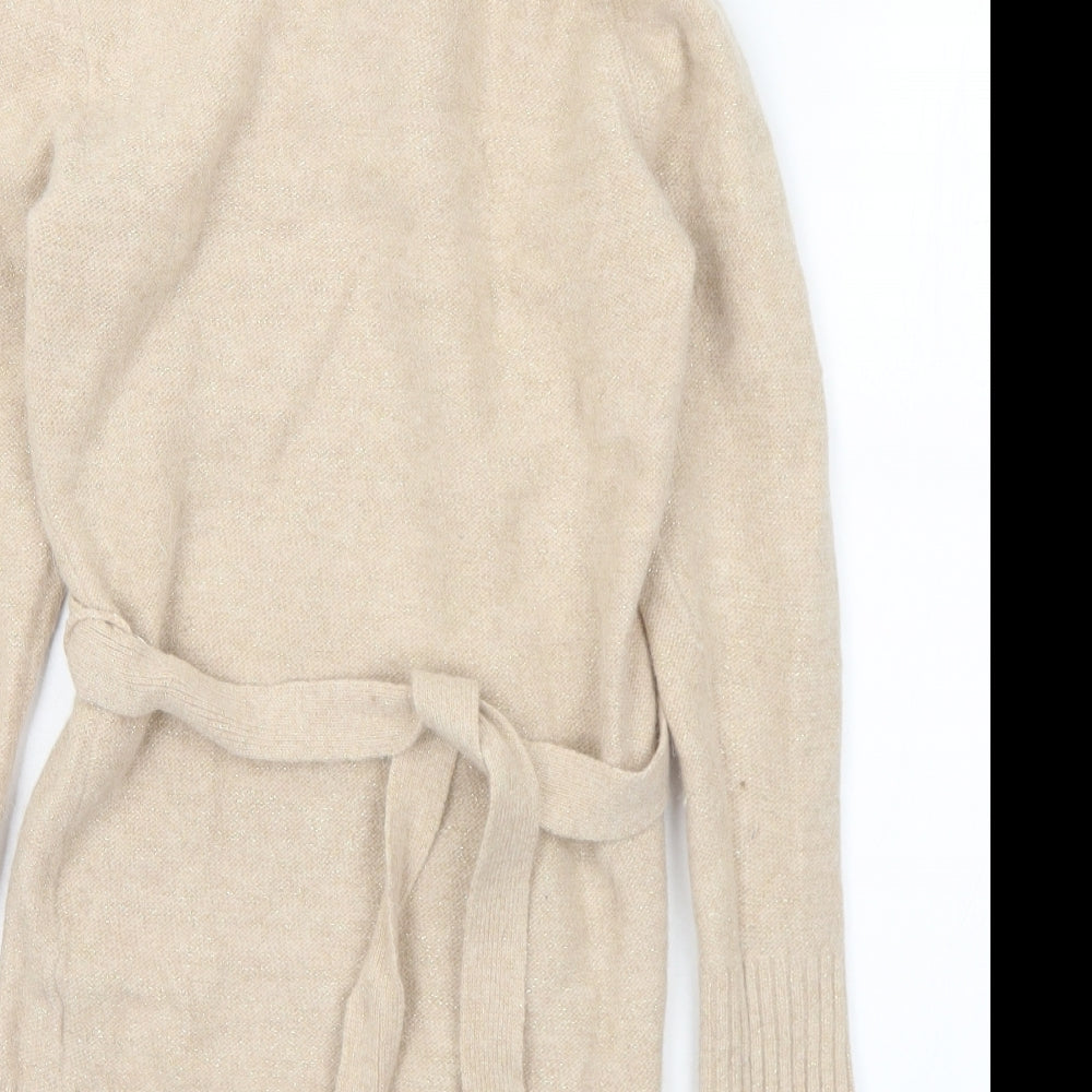 F&F Womens Beige Roll Neck  Wool Pullover Jumper Size 10