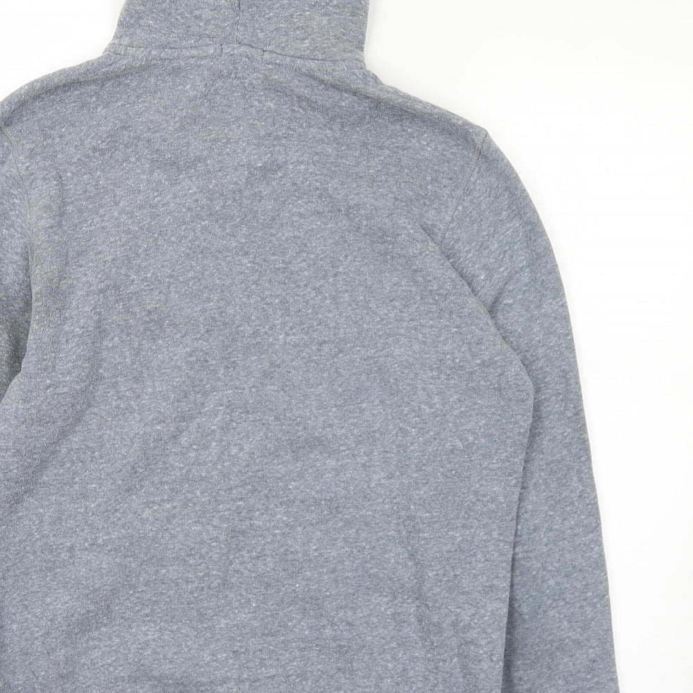 JACK & JONES Mens Grey  Cotton Full Zip Hoodie Size L