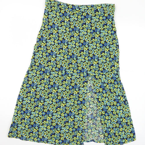 Barley Womens Multicoloured Floral Viscose A-Line Skirt Size M   Zip