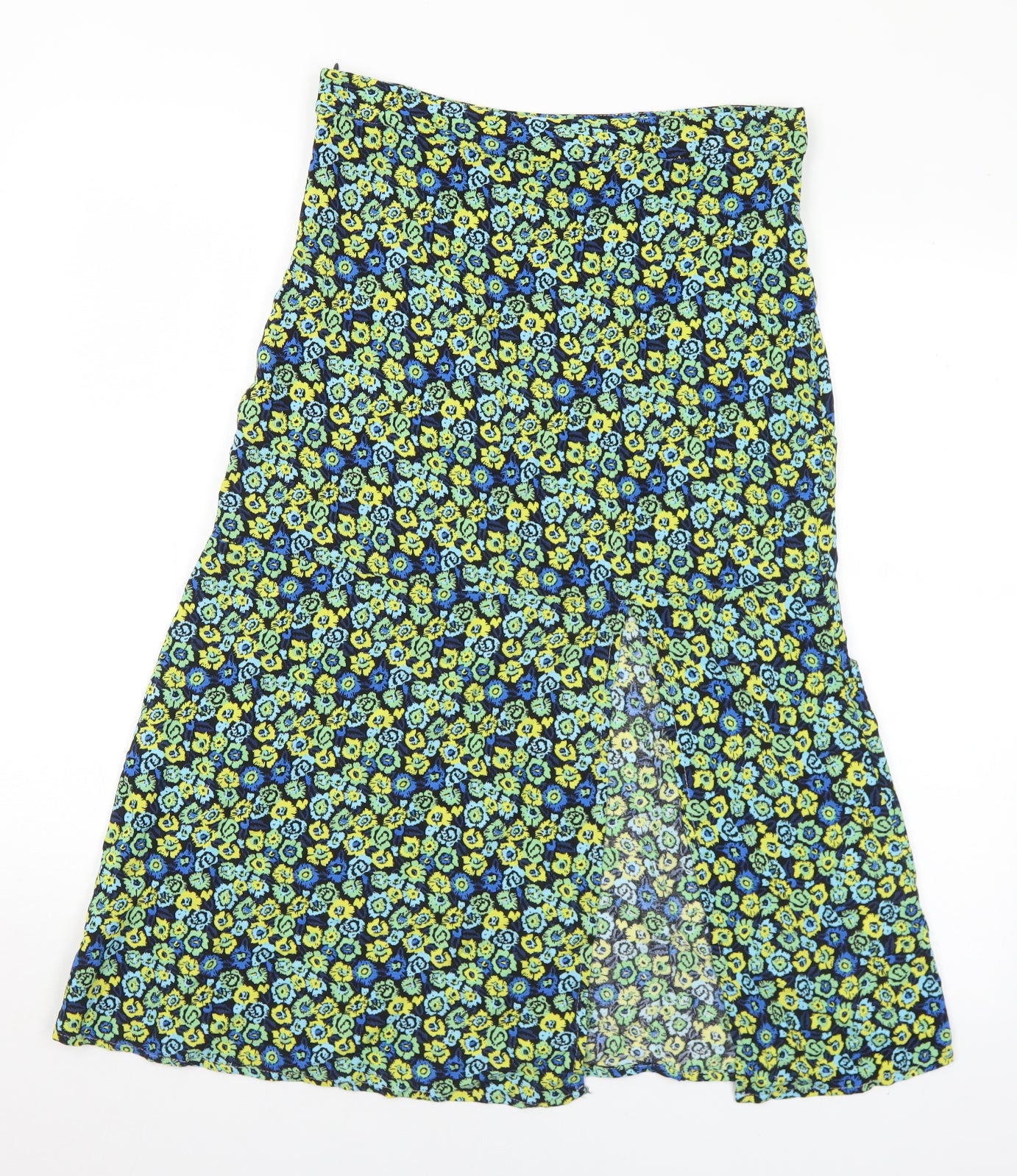 Barley Womens Multicoloured Floral Viscose A-Line Skirt Size M   Zip