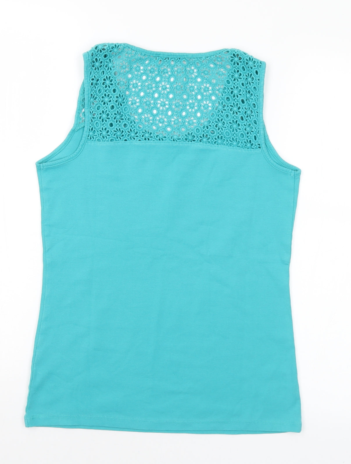 TU Womens Green  Cotton Basic Tank Size 12 Round Neck