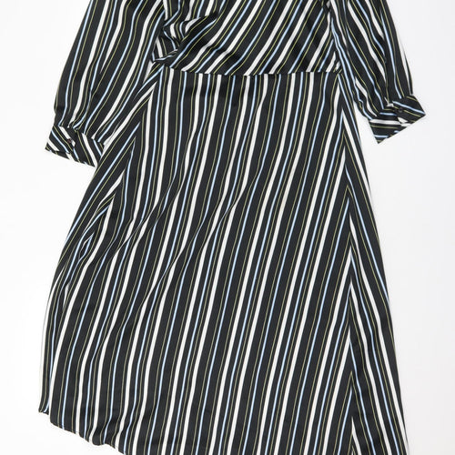 Calliope Womens Multicoloured Striped Polyester Wrap Dress  Size XS  V-Neck