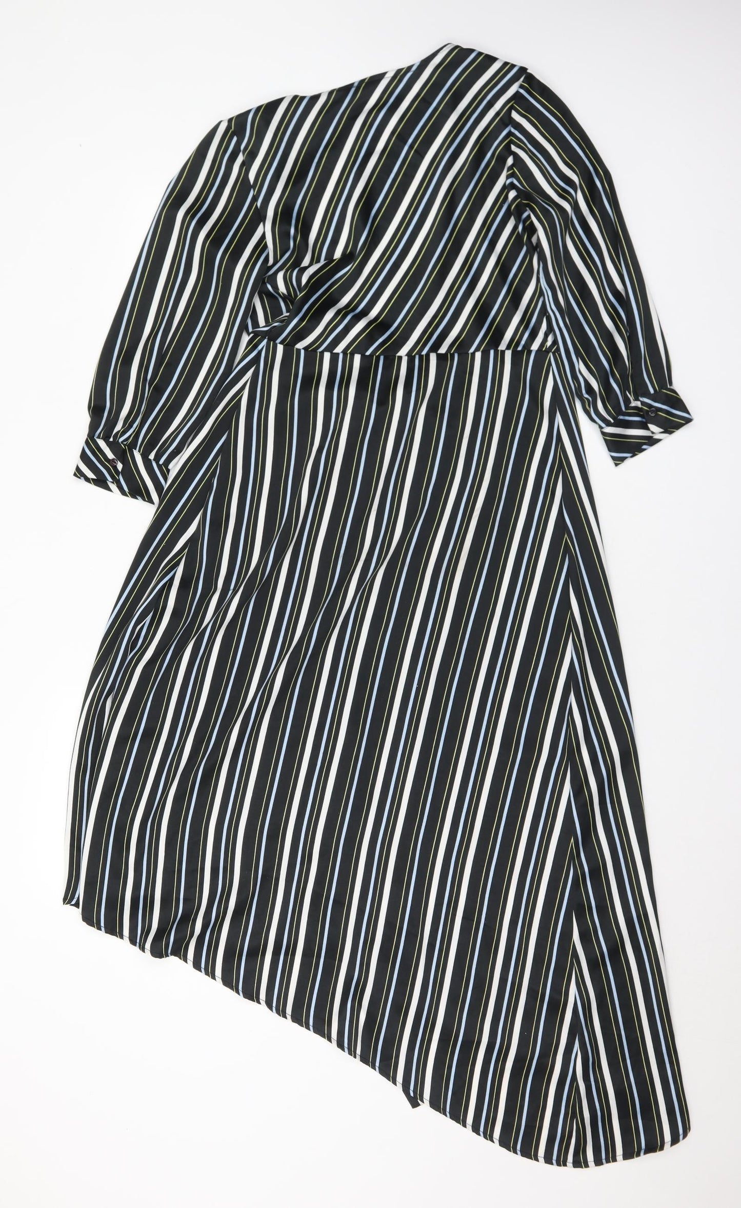 Calliope Womens Multicoloured Striped Polyester Wrap Dress  Size XS  V-Neck