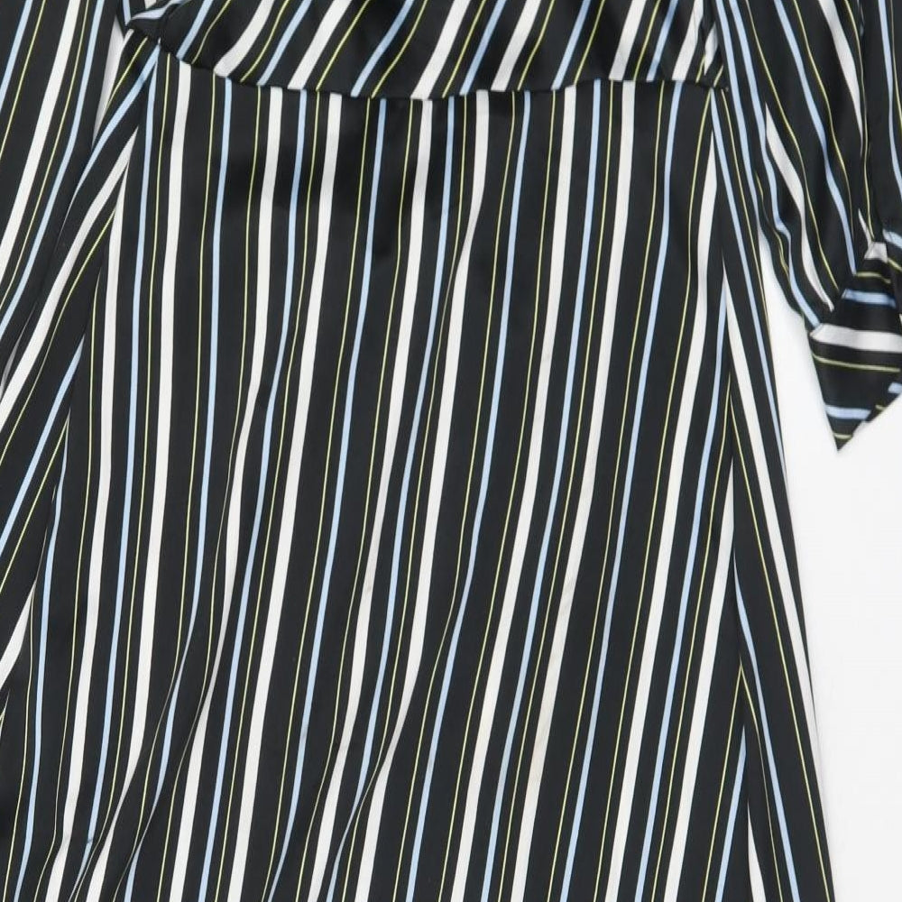 Calliope Womens Multicoloured Striped Polyester Wrap Dress  Size XS  V-Neck