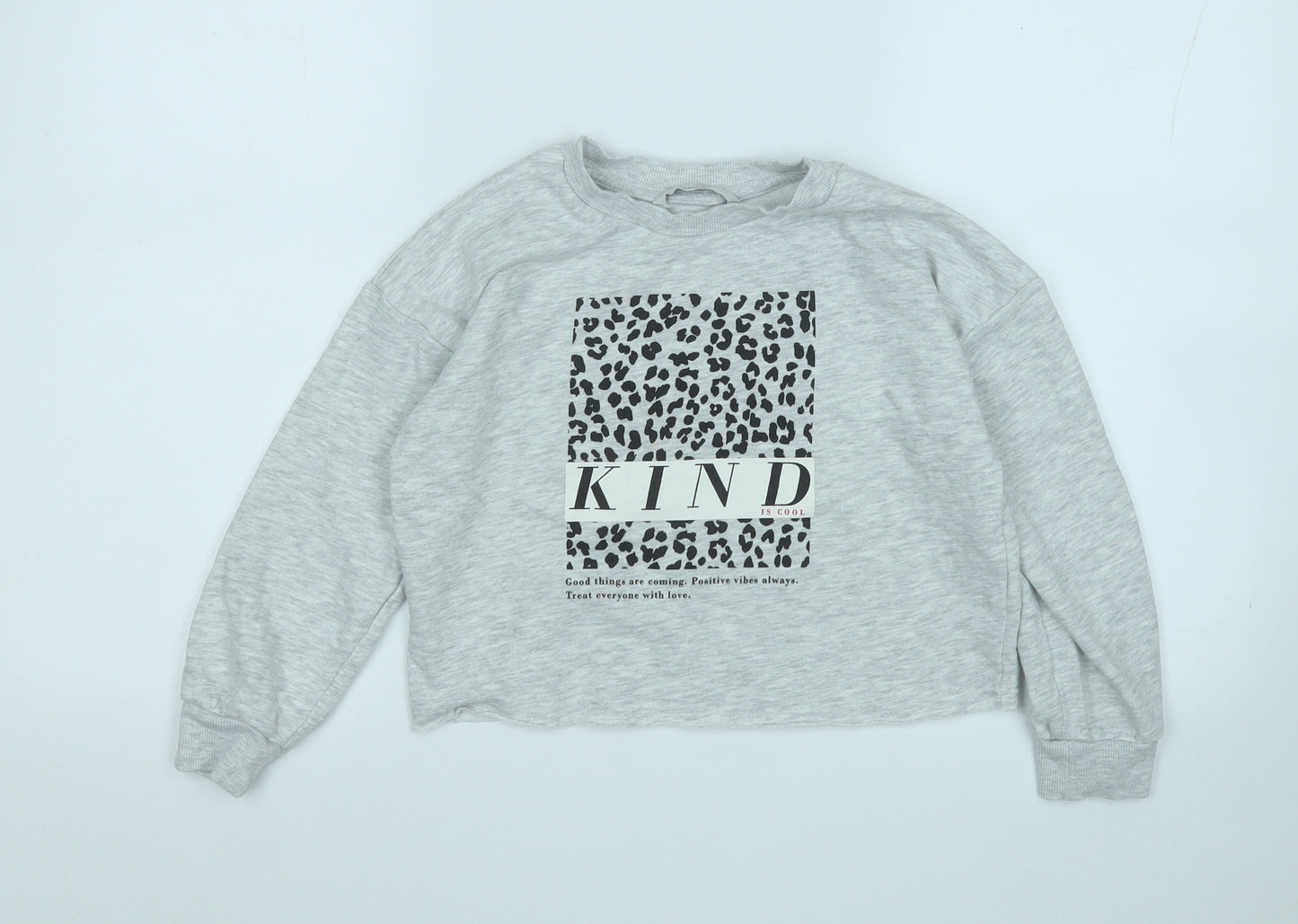 George Girls Grey  Cotton Pullover Sweatshirt Size 7-8 Years   - Kind