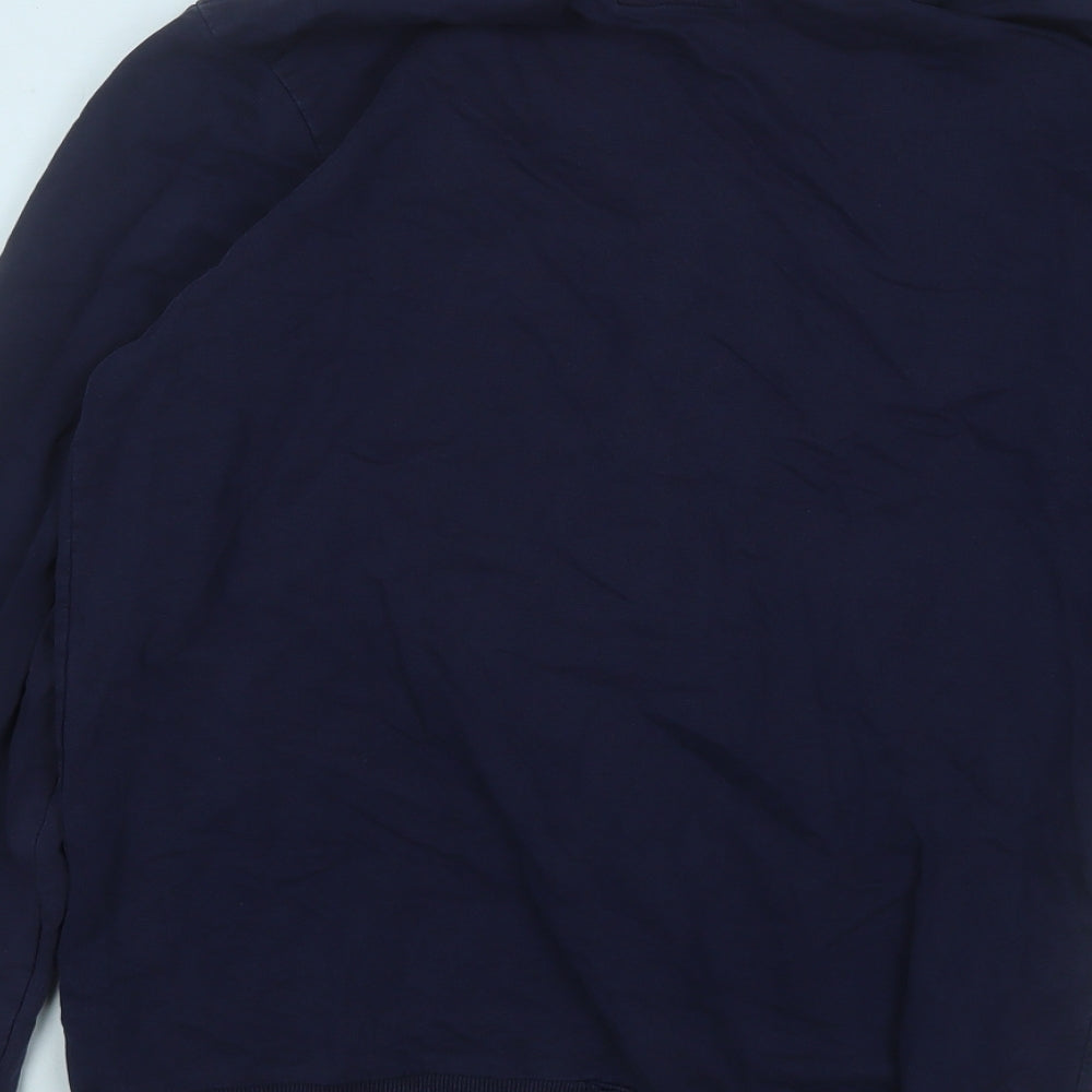 Easy Mens Blue  Cotton Pullover Sweatshirt Size M