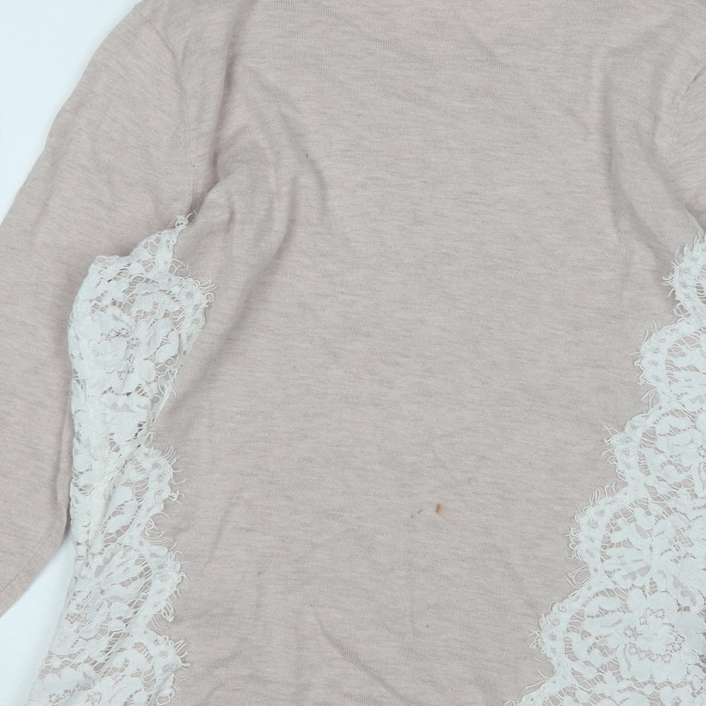 NEXT Womens Pink Round Neck  Cotton Pullover Jumper Size 16