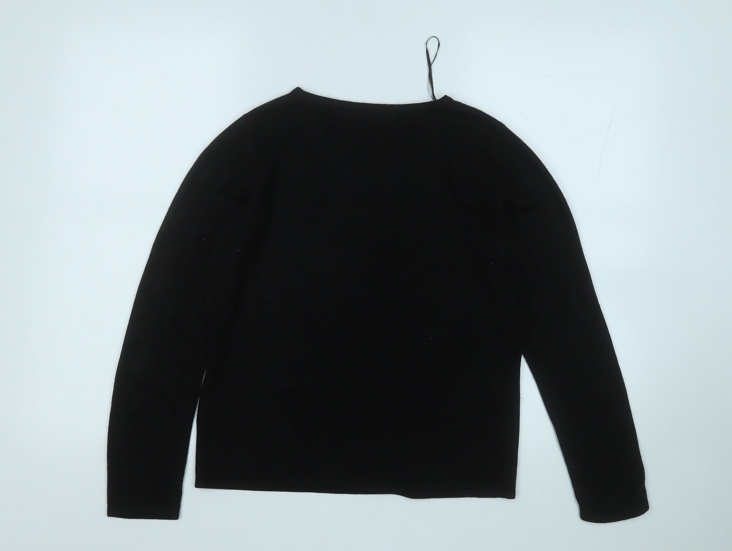 Bonmarché Womens Black Round Neck  Acrylic Pullover Jumper Size XS