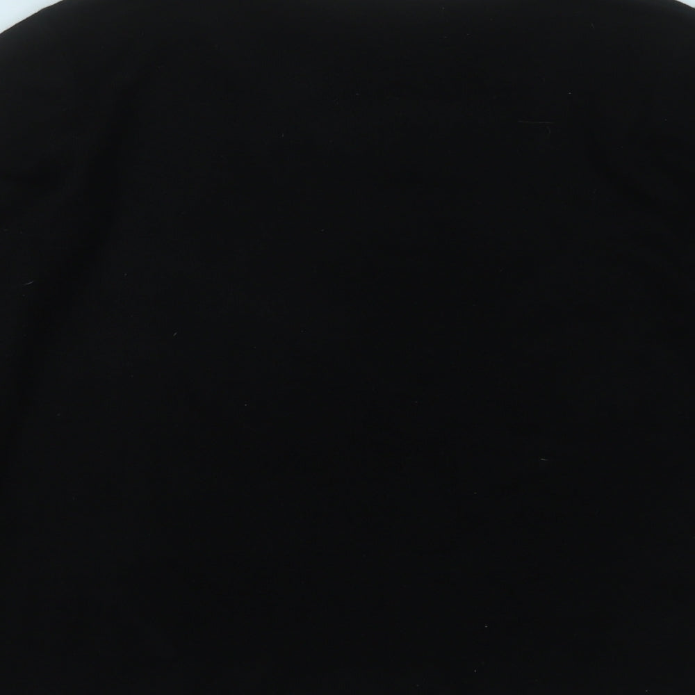 Bonmarché Womens Black Round Neck  Acrylic Pullover Jumper Size XS