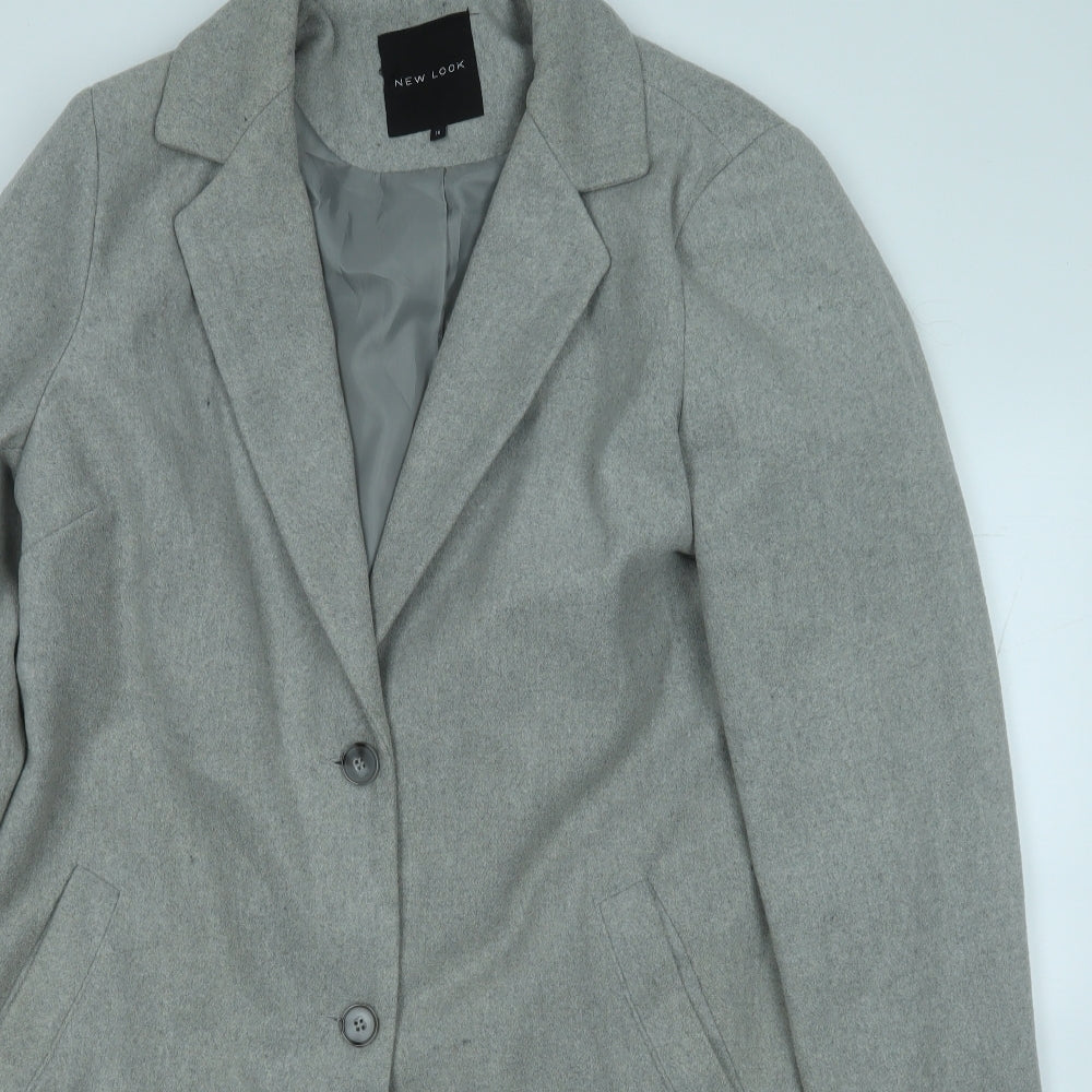 New Look Womens Grey   Trench Coat Coatigan Size 16