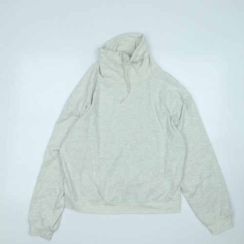 F&F Womens White High Neck  Polyester Pullover Jumper Size 14