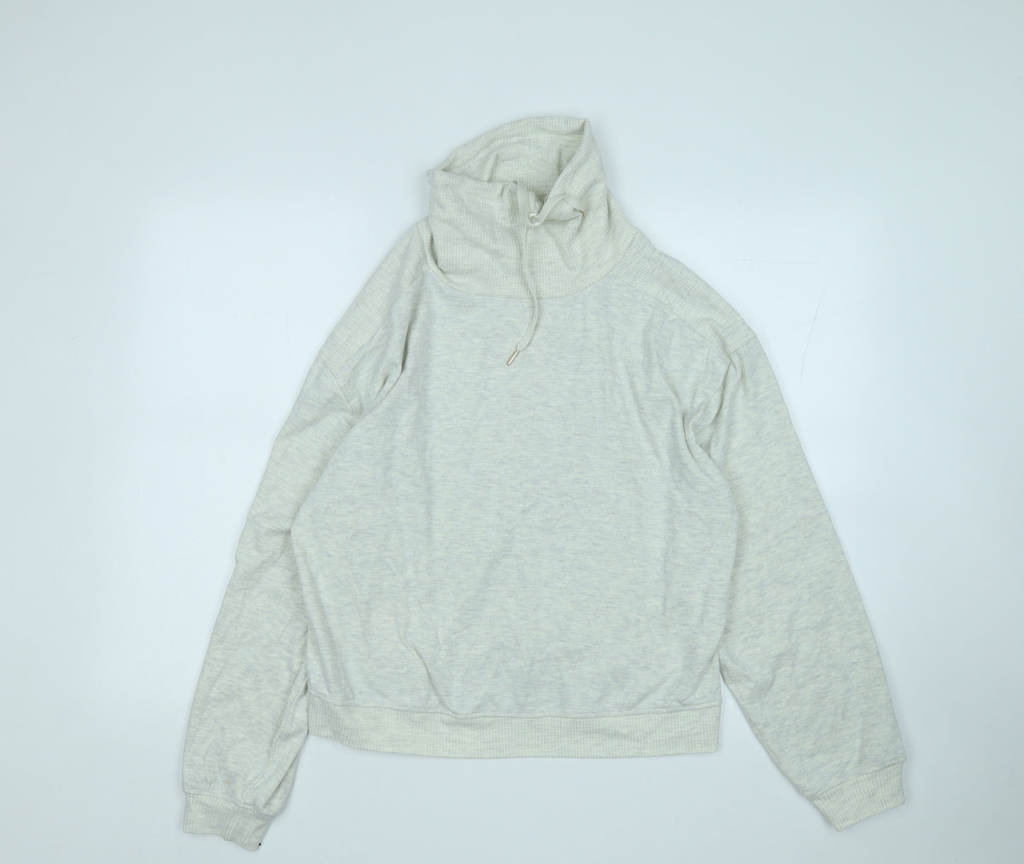 F&F Womens White High Neck  Polyester Pullover Jumper Size 14
