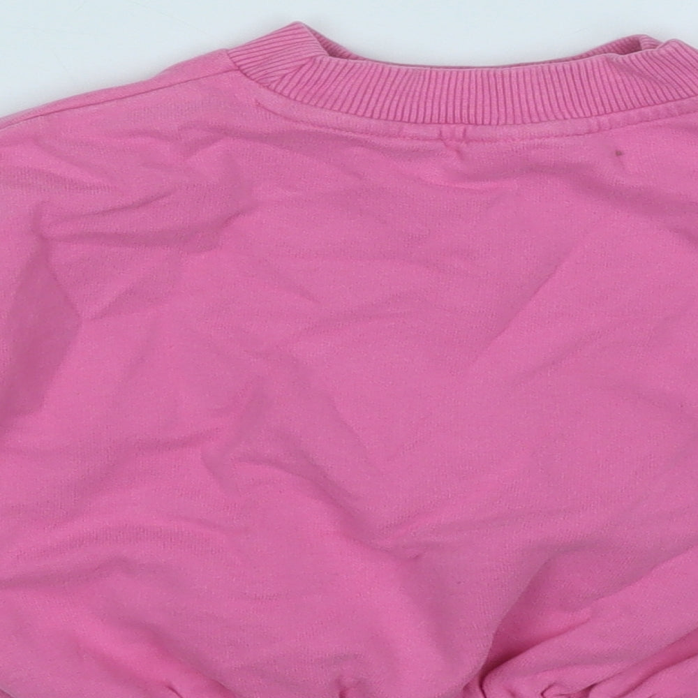 NEXT Girls Pink  Cotton Pullover Jumper Size 12-18 Months   - Rainbow