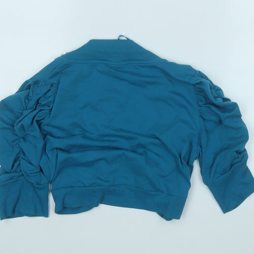Evie Womens Blue V-Neck  Polyester Cardigan Jumper Size 14
