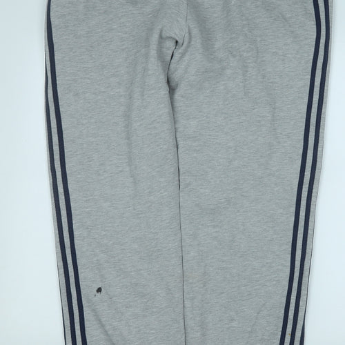 adidas Mens Grey  Cotton Jogger Trousers Size L L30 in Regular