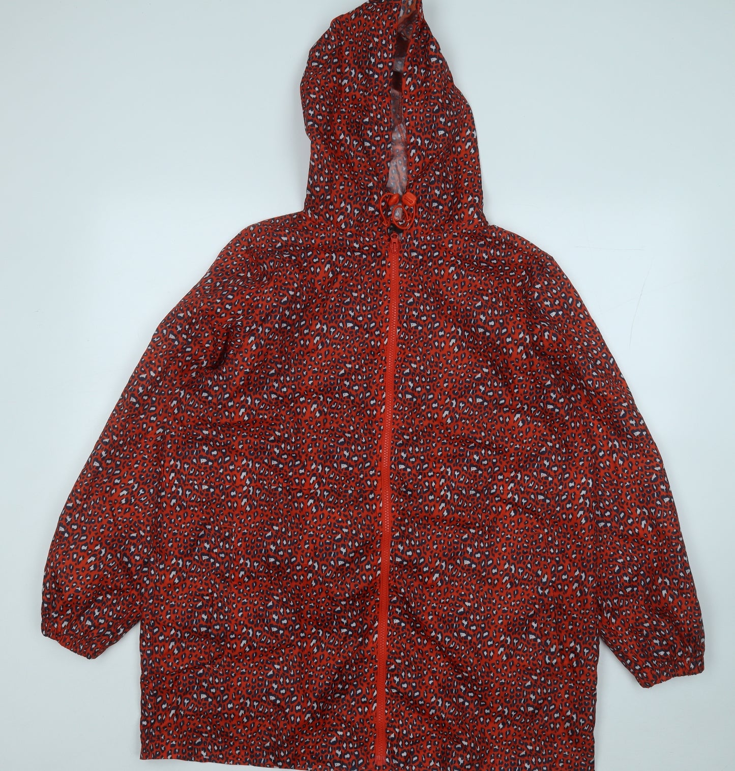George Womens Orange Animal Print  Rain Coat Coat Size 16