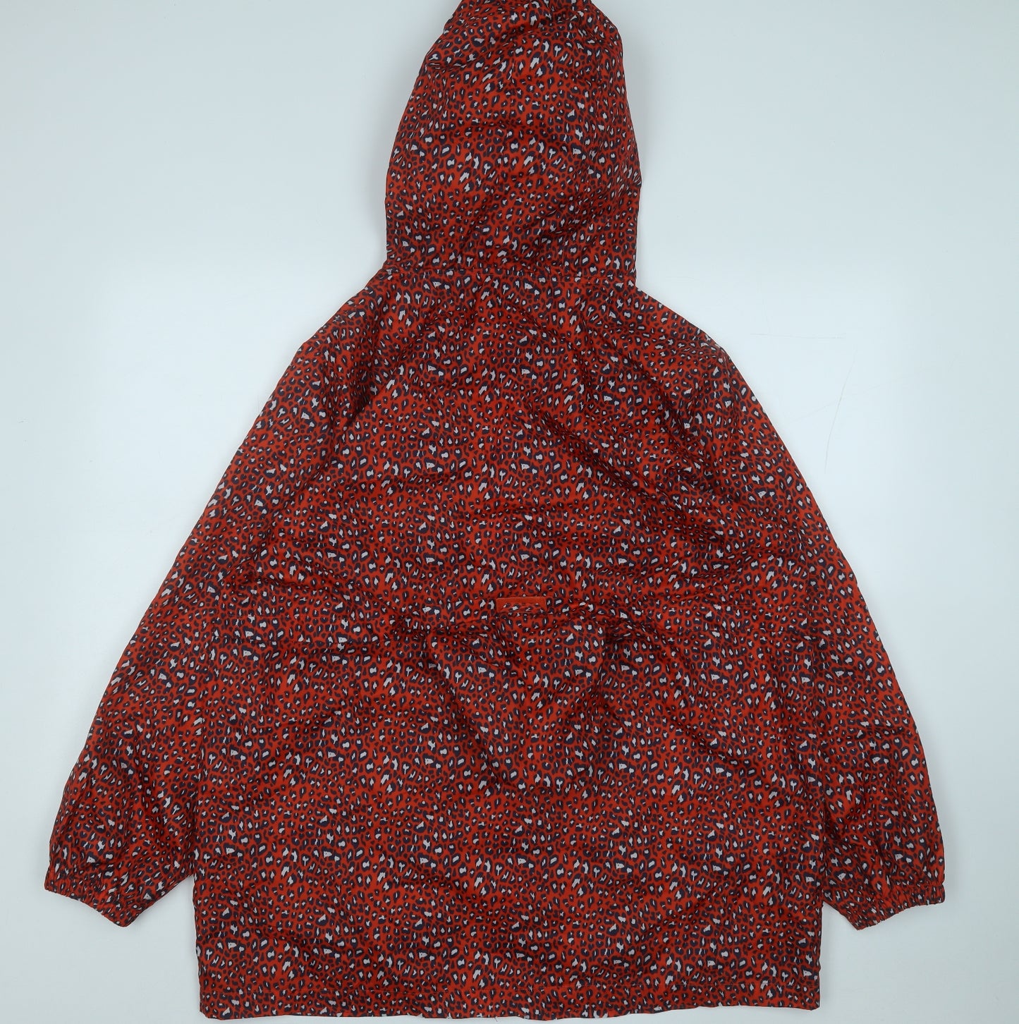 George Womens Orange Animal Print  Rain Coat Coat Size 16