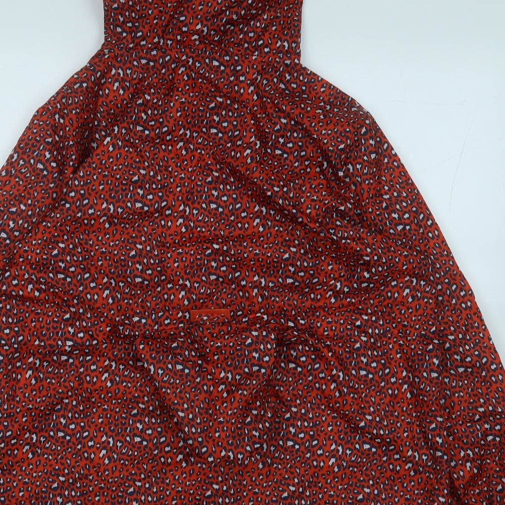 George Womens Orange Animal Print  Rain Coat Coat Size 16