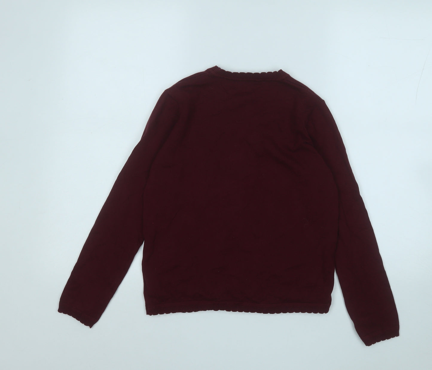 School Wear Girls Purple V-Neck  Acrylic Cardigan Jumper Size 13 Years