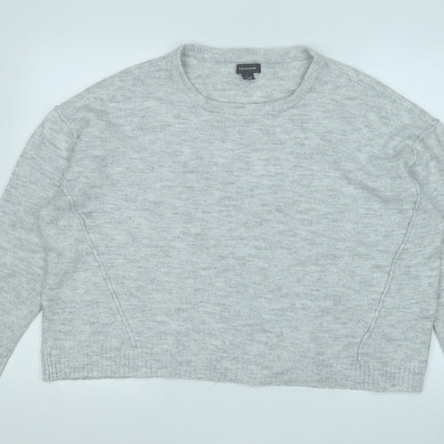 Primark Womens Grey Round Neck  Acrylic Pullover Jumper Size 14