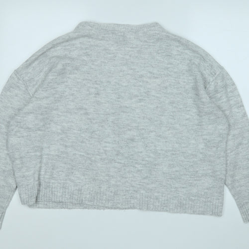 Primark Womens Grey Round Neck  Acrylic Pullover Jumper Size 14