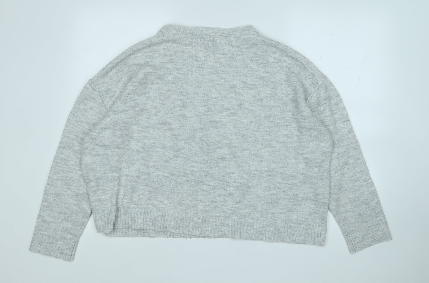 Primark Womens Grey Round Neck  Acrylic Pullover Jumper Size 14