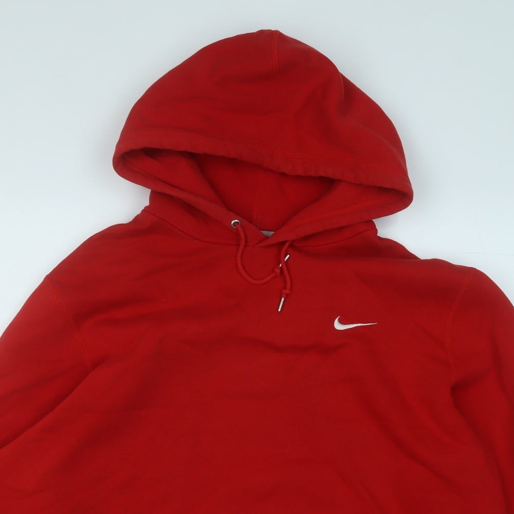 Nike Mens Red  Cotton Pullover Hoodie Size 2XL