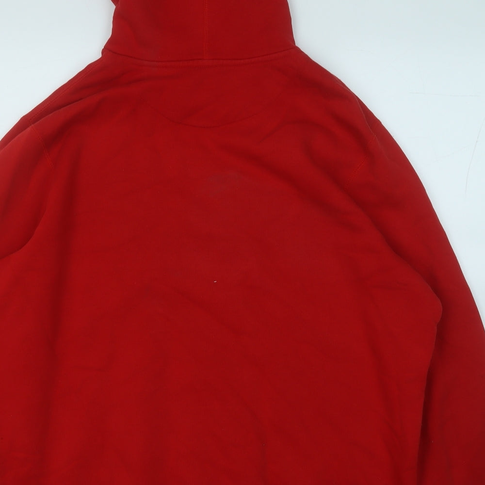 Nike Mens Red  Cotton Pullover Hoodie Size 2XL