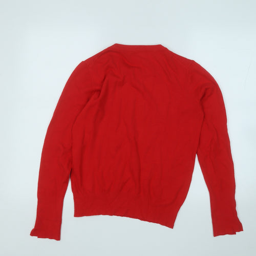 BEAUTY WOMEN Womens Red Round Neck  Acrylic Pullover Jumper Size L