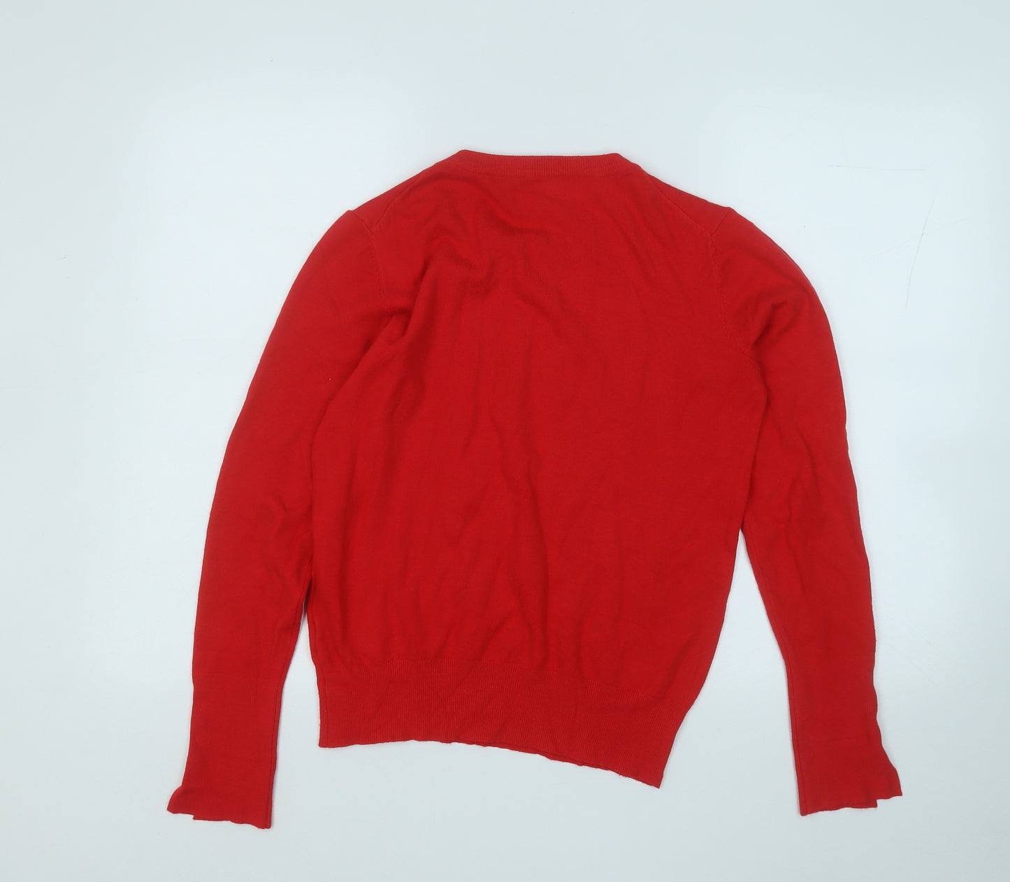 BEAUTY WOMEN Womens Red Round Neck  Acrylic Pullover Jumper Size L
