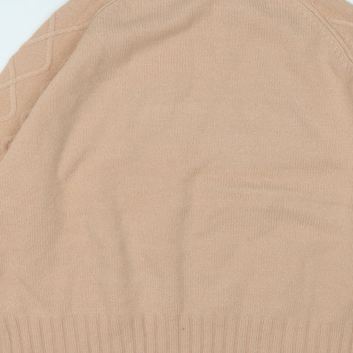 Select Womens Beige Round Neck  Acrylic Pullover Jumper Size M