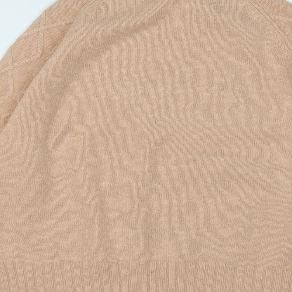 Select Womens Beige Round Neck  Acrylic Pullover Jumper Size M