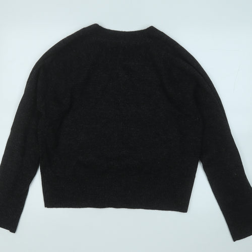 John Lewis Womens Black V-Neck  Polyester Cardigan Jumper Size 14