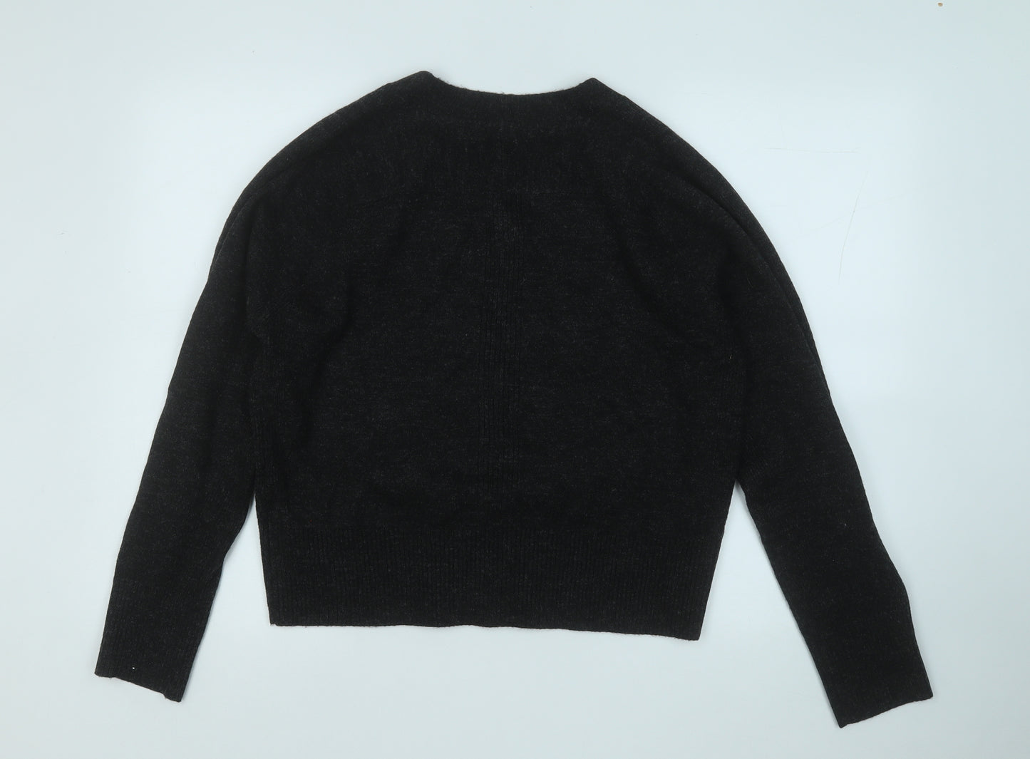 John Lewis Womens Black V-Neck  Polyester Cardigan Jumper Size 14