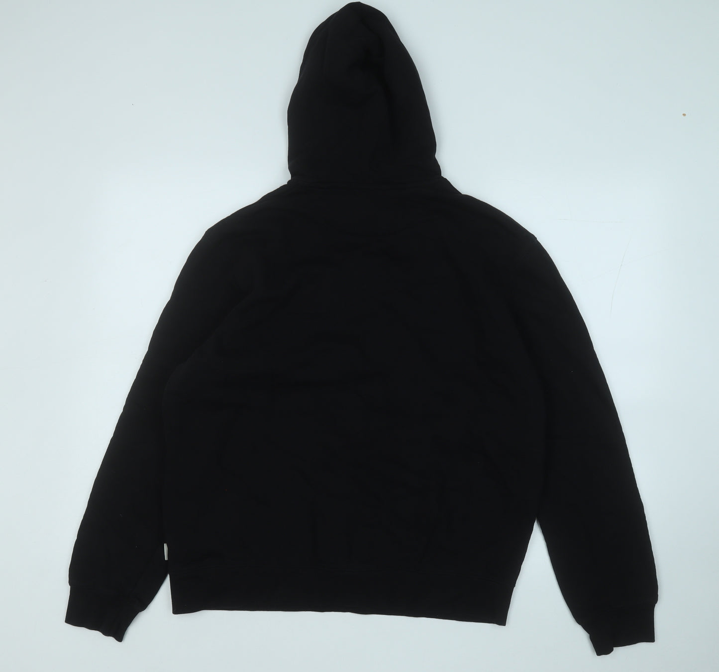 Easy Mens Black  Cotton Pullover Hoodie Size XL