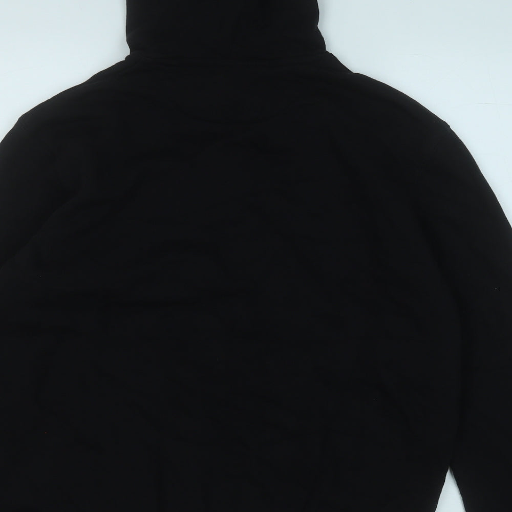 Easy Mens Black  Cotton Pullover Hoodie Size XL