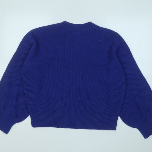 John Lewis Womens Blue Round Neck  Acrylic Pullover Jumper Size 16