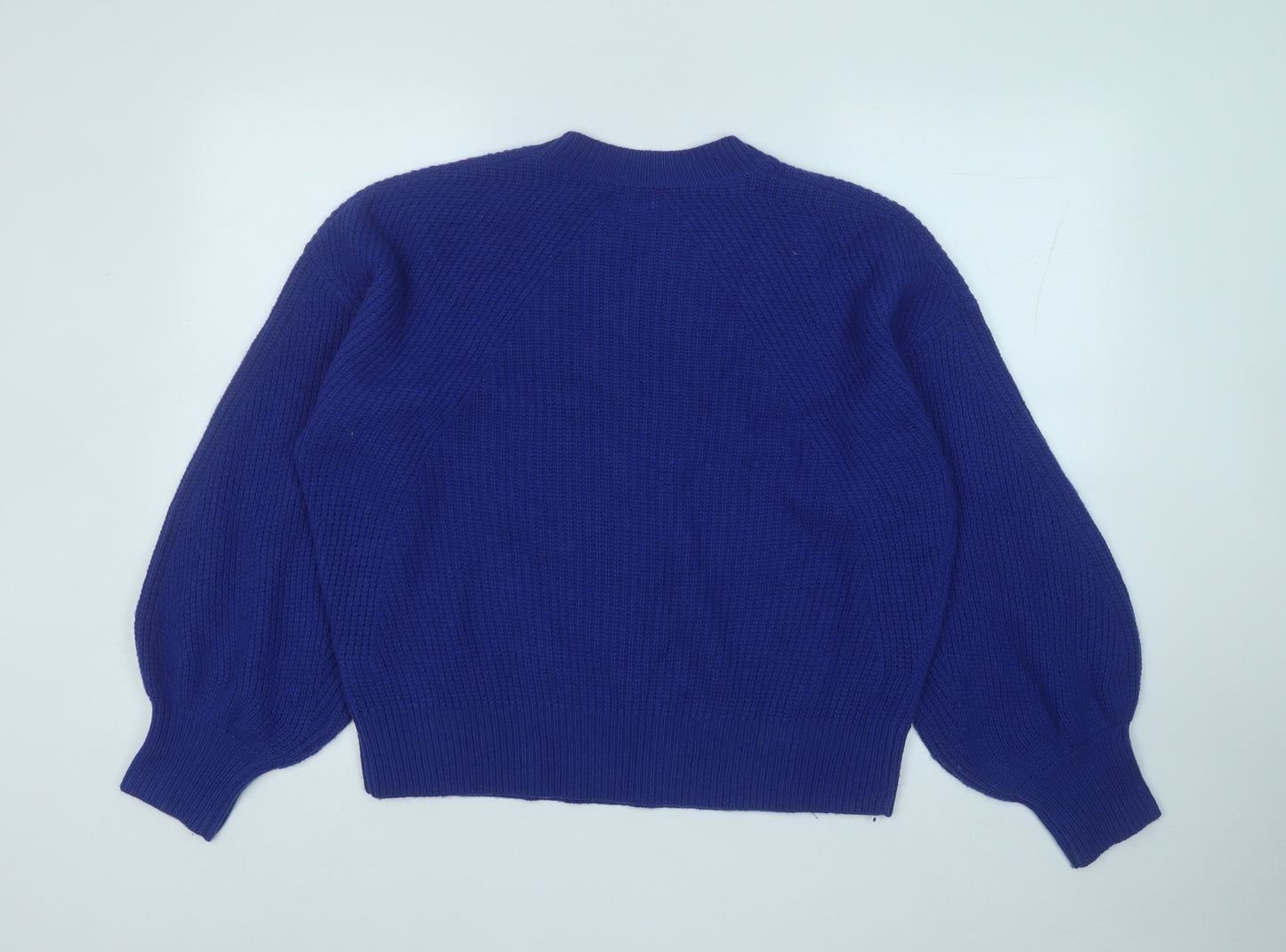 John Lewis Womens Blue Round Neck  Acrylic Pullover Jumper Size 16